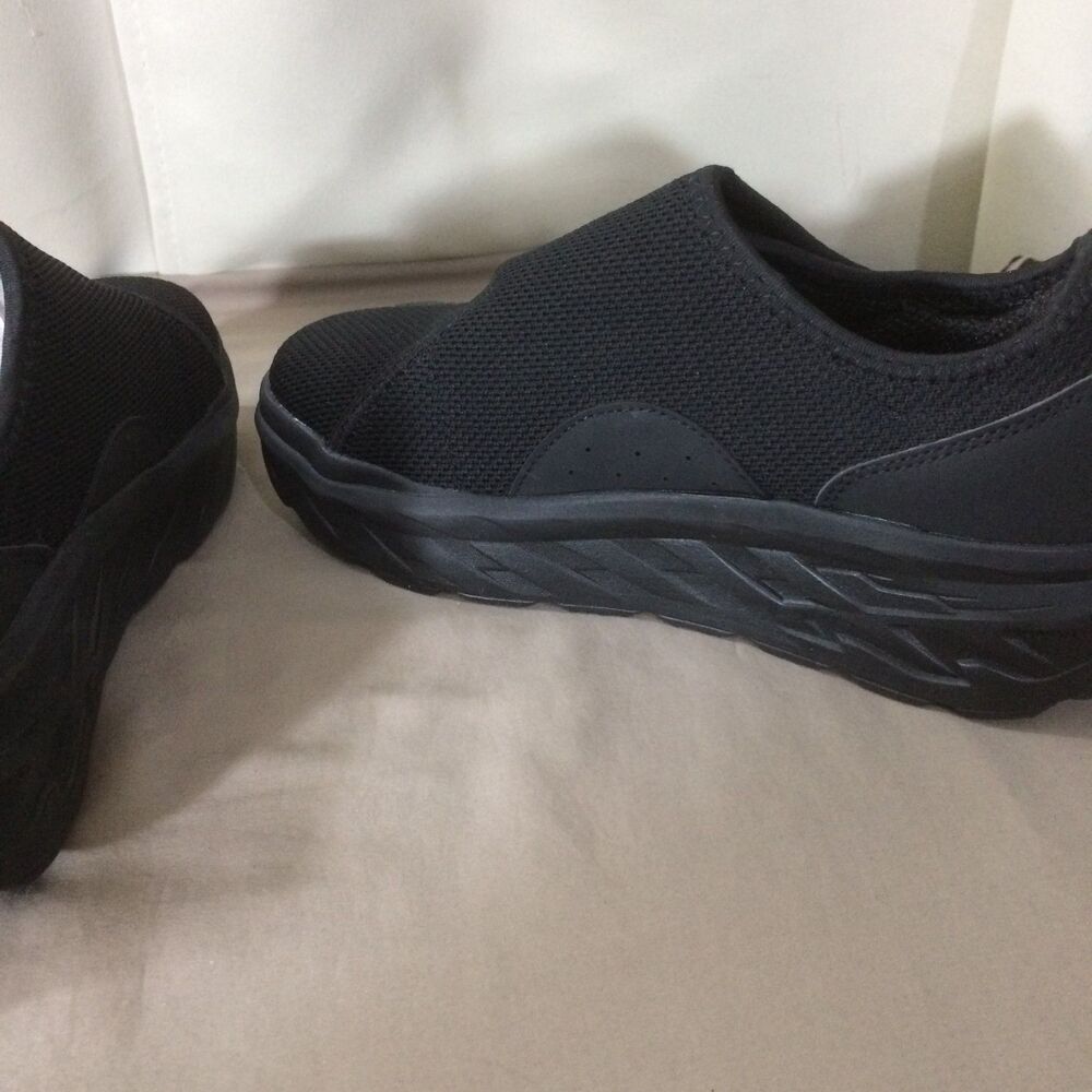 NEW OrthoComfoot Womens 6 Black Walking Shoes Extra Wide Hook Loop Comfort New - Picture 5 of 9